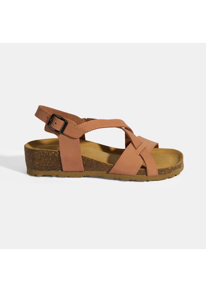 Pembe Kadın Toka Detaylı Slingback Süet Sandalet