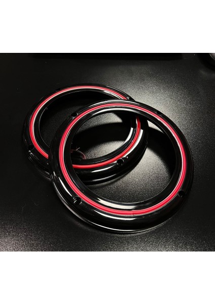 Peteksiz Kırmızı Neon Işıklı 20CM Midrange ve Hoparlör Kapağı 1takım 2ADET Hoparlörünüz Görünür