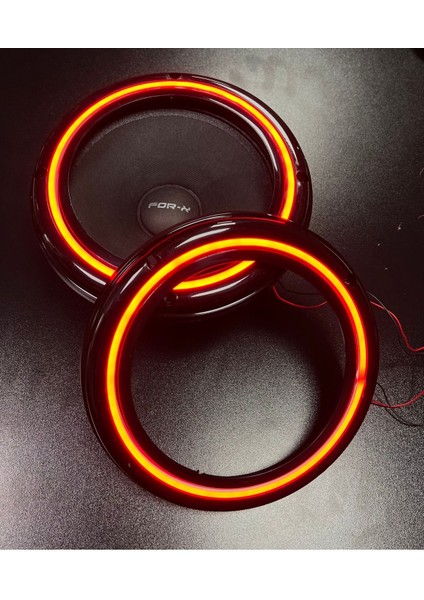 Peteksiz Kırmızı Neon Işıklı 20CM Midrange ve Hoparlör Kapağı 1takım 2ADET Hoparlörünüz Görünür fiyatları