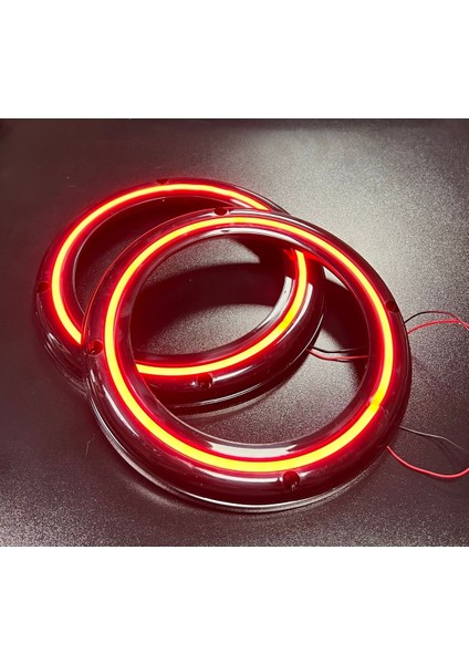Peteksiz Kırmızı Neon Işıklı 20CM Midrange ve Hoparlör Kapağı 1takım 2ADET Hoparlörünüz Görünür modelleri