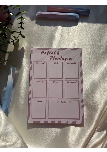 A5 Zebra Desenli Haftalık Planlayıcı - Notepad - Not Defteri - Bloknot