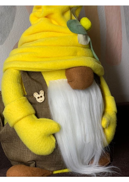 Sarı Peluş Sevimli Cüce Dekoratif Cüce Hediyelik 40 cm modelleri