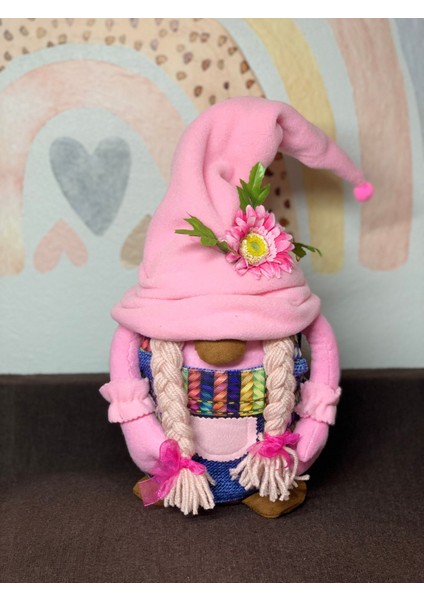 Pembe Peluş Sevimli Cüce Pembe Saç Detaylı 40 cm fiyatları