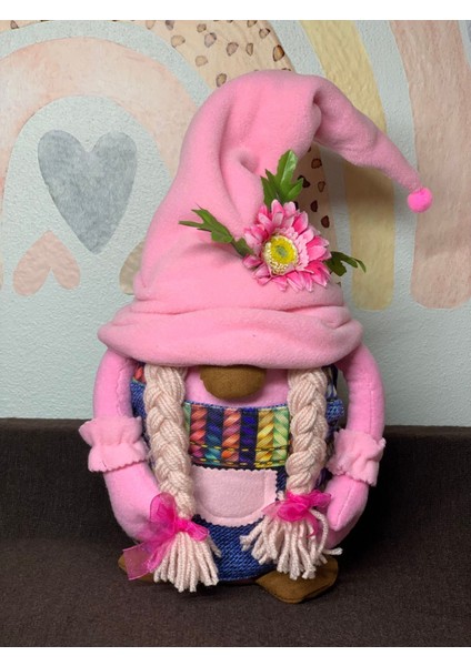 Pembe Peluş Sevimli Cüce Pembe Saç Detaylı 40 cm fırsatları