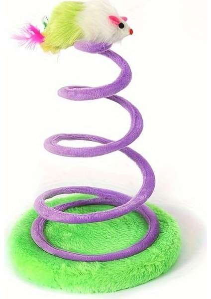 Tineke Yaylı Fareli Çember Hacı Yatmaz Kedi Oyuncağı 23 x 14 cm 1 Adet