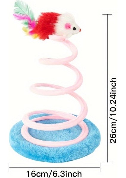 Tineke Yaylı Fareli Çember Hacı Yatmaz Kedi Oyuncağı 23 x 14 cm 1 Adet indirimleri