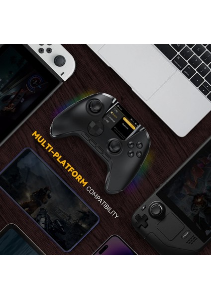 Manba One Kablosuz Gamepad Siyah – 2” Ekran, Manyetik Stand, Pc/switch/android/ios Desteği
