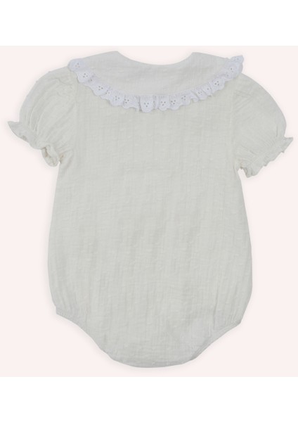 Kız Bebek Yumuşak Dokulu Bebe Yaka Ekru Body Gömlek modelleri