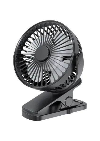SQ2141 Mandal ve Masaüstü Model 360° Döner Başlık Şarj Edilebilir Usb'li 3 Kademeli Taşınabilir Fan