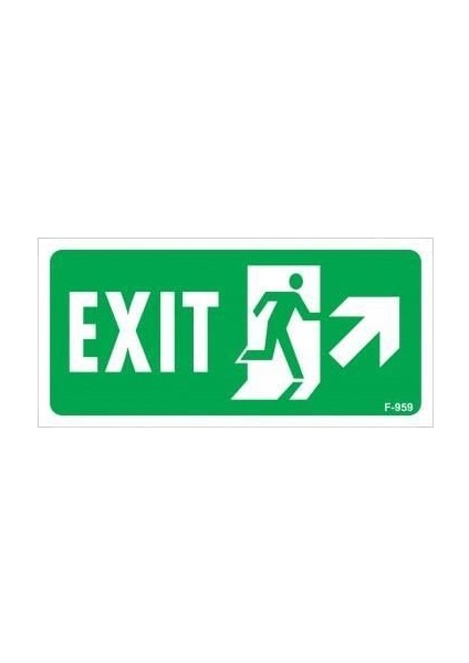Exit Sağ Yukarı Uyarı Levhası 17,5X25 KOD:959