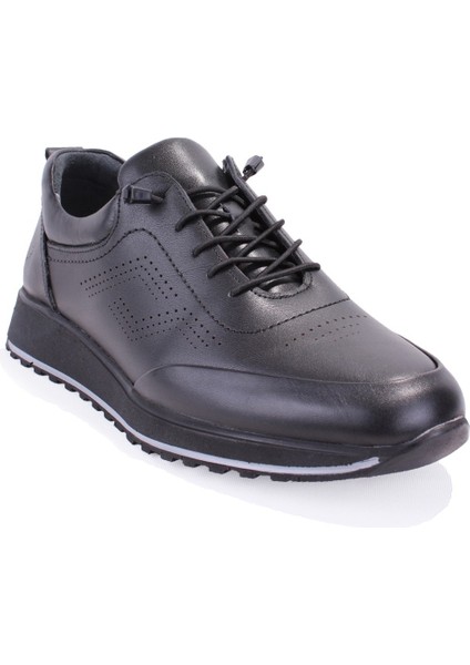 DMA08-2182 Siyah Ortopedik Günlük Erkek Deri Ayakkabı