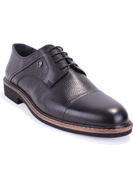 DMA08-983 Siyah Ortopedik Klasik Erkek Deri Ayakkabı