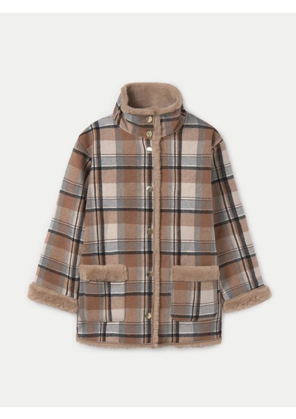 Kız Çocuk Ekose Kaban Turuncu 7476