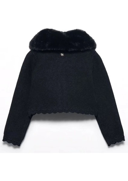 Kız Çocuk Kürk Yaka Hırka 5828 modelleri