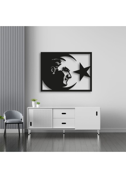 Atatürk ve Bayrak Metal Tablo