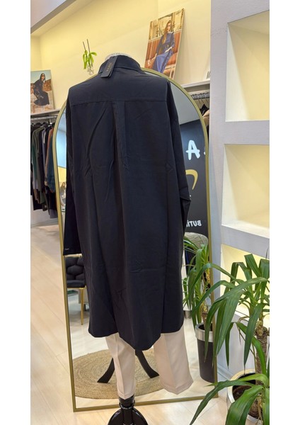 Invee 7094 Gizli Patlı Geniş Kesim Modal Gömlek Siyah fiyatları