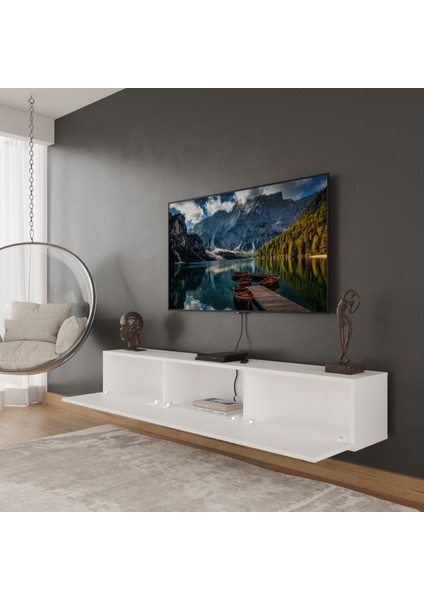 Karma 3 Kapaklı 180 cm Duvara Monte Tv Ünitesi - Beyaz fiyatları