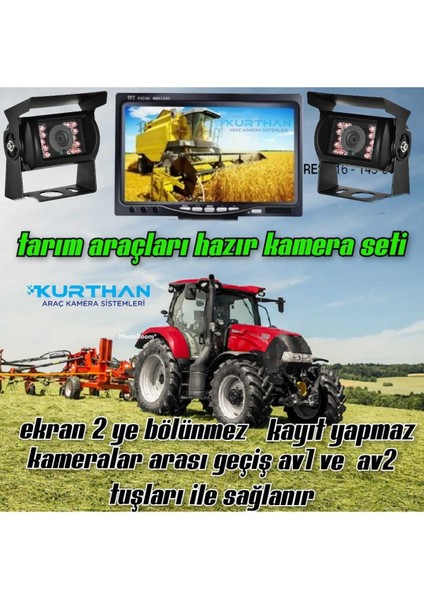 Traktör Biçerdöver 7 Inç Monitör Çift Kamera Sistemi Kayıt Yapmaz 12 - 24 Volt (Twogo ) fiyatları