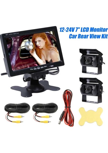 Traktör Biçerdöver 7 Inç Monitör Çift Kamera Sistemi Kayıt Yapmaz 12 - 24 Volt (Twogo ) indirimleri