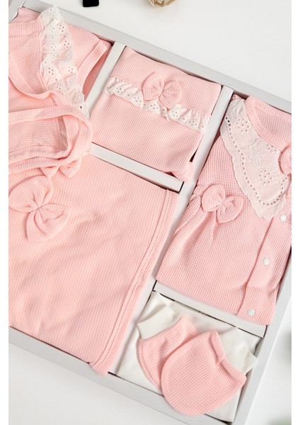 Kız Bebek Lüks Süslü Fistolu Çiçek Nakışlı Dantelli 10'lu Hastane Seti STL6951 fiyatları