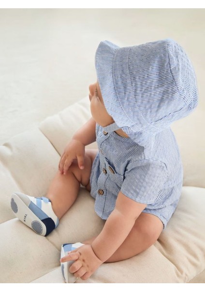 Erkek Bebek Şort Tişört Şapka Set 1207