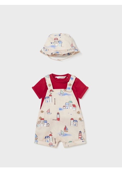 Erkek Bebek Şort Tişört Şapka 3 Lü Set 1638 modelleri