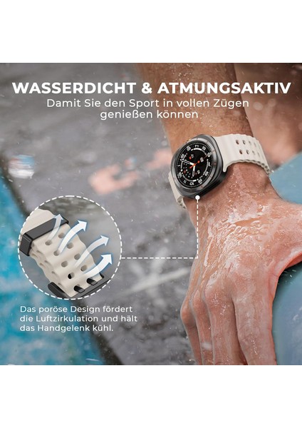 Samsung Galaxy Watch 7 Ultra 47MM Uyumlu Silikon Tokalı Terleme Yaptırmaz Flexible Kordon