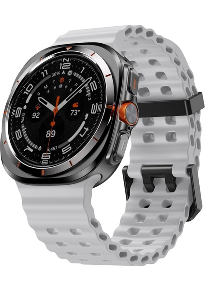 Samsung Galaxy Watch 7 Ultra 47MM Uyumlu Silikon Tokalı Terleme Yaptırmaz Flexible Kordon