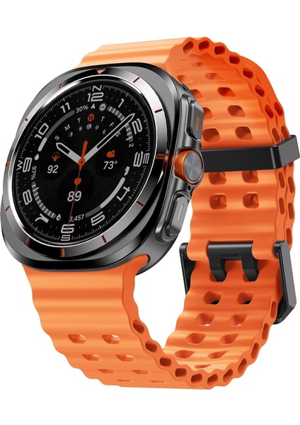 Samsung Galaxy Watch 7 Ultra 47MM Uyumlu Silikon Tokalı Terleme Yaptırmaz Flexible Kordon