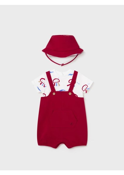 Erkek Bebek Tulum Şapka Set 1618