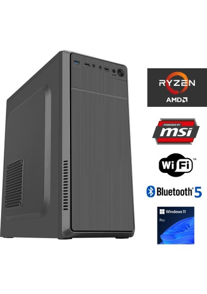 G54 Amd Ryzen 5 7400F / 16GB Ddr5 5200MHZ / 512GB Nvme SSD / RX550 4gb / Windows 11 Pro Masaüstü Bilgisayar