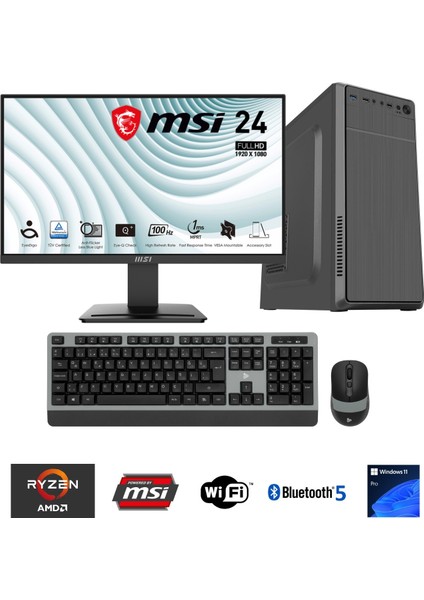 G19D Amd Ryzen 5 8600G / 16GB Ddr5 5200MHZ / 512GB Nvme SSD / Msı 23.8" / Windows 11 Pro Masaüstü Bilgisayar