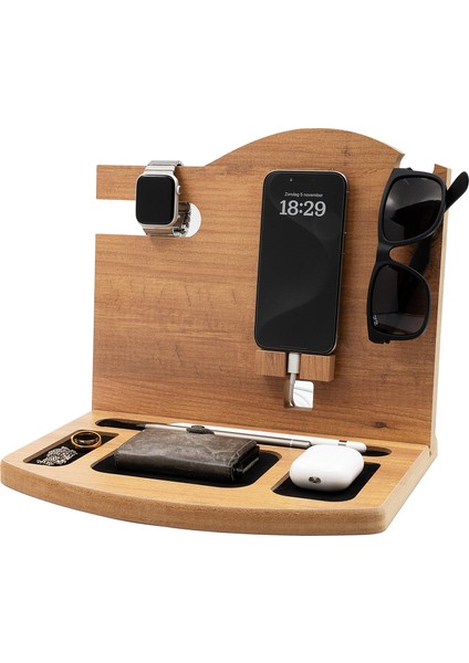 Telefon Tutucu - Ev ve Ofis Masa Üstü Telefon Sabitleme - Organizer - Mdf