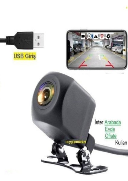 USB Girişli Wifi Hd Kamera (Cep Telefon+Tablet ile Arka Geri Vites Kamera Izleme - Tak Çalıştır