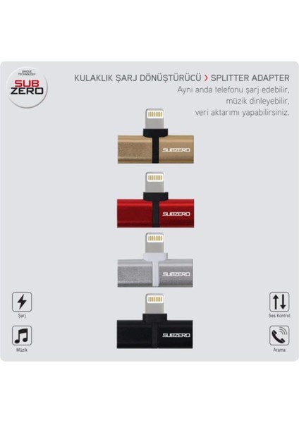 Adipa Tk Iphone 7 8 x Lightning Splıtter 2in1 Şarj ve Kulaklık Subzero CA12