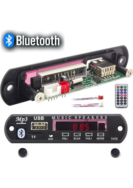 Yeni 2023 Mikrofonlu 12V Bluetooth Mp3 Wma Wav Dekoder Kurulu Araba Mp3 Ses Çalar Tf USB Handsfree