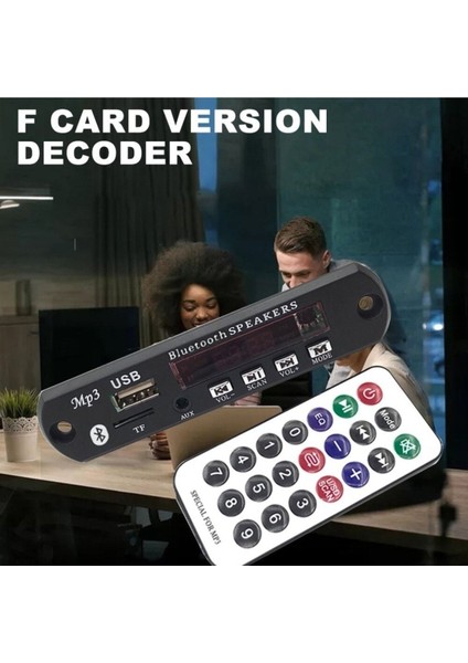 Yeni 2023 Mikrofonlu 12V Bluetooth Mp3 Wma Wav Dekoder Kurulu Araba Mp3 Ses Çalar Tf USB Handsfree