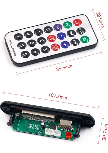 Yeni 2023 Mikrofonlu 12V Bluetooth Mp3 Wma Wav Dekoder Kurulu Araba Mp3 Ses Çalar Tf USB Handsfree