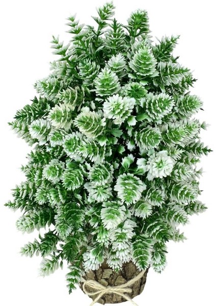 Yapay Çiçek Bonsai Ağacı Beyaz Kozalaklı Kütük Saksıda Dekoratif Yapay Ağaç Bonzai 30*15 cm fırsatları