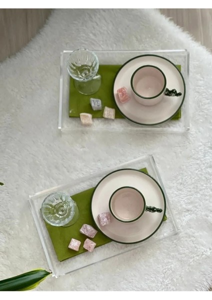 Şeffaf Pleksi Tepsi, Servis Sunum Tepsisi - Organizer Tepsi, 2 Adet, 26X19 cm modelleri