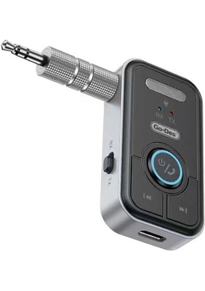 Kablosuz Ses Alıcı Aux Girişli Bluetooth Receiver Go Des GD-BT206 Bluetooth Adaptör V5.3