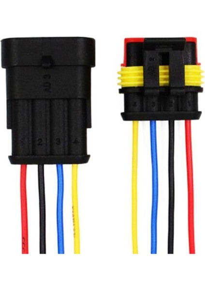 4 Pin Kablolu Su Geçirmez Konnektör Takımı