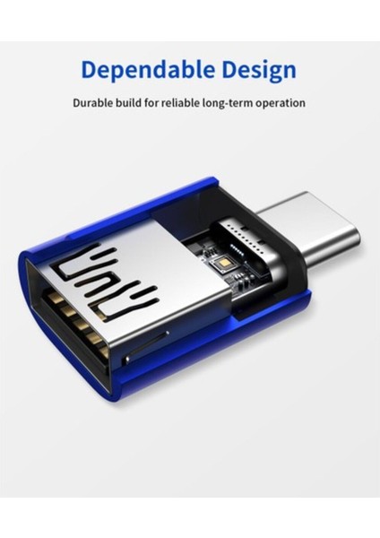 Usb-C To USB 3.0 Adaptörü Ergonomik Otg Hub Hızlı Dönüştürücü Çevirici Adaptör 2 Adet Set