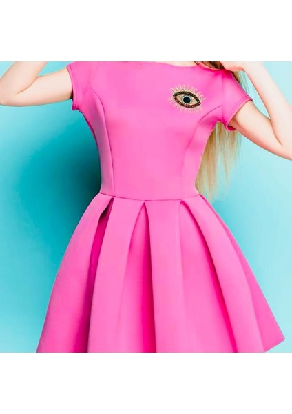 Mercan Taşlı Altın Renk Zirkon Taşlı Tasarım Nazar Göz Broş fiyatları