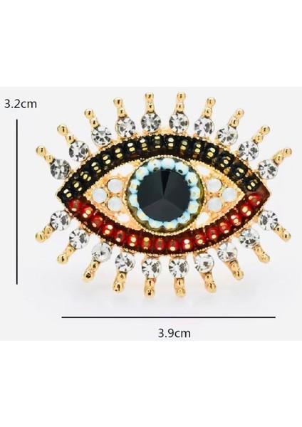 Mercan Taşlı Altın Renk Zirkon Taşlı Tasarım Nazar Göz Broş modelleri