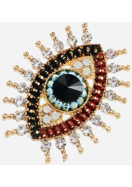 Mercan Taşlı Altın Renk Zirkon Taşlı Tasarım Nazar Göz Broş fırsatları