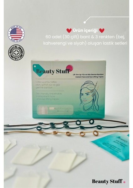 Lift Em Up Yüz & Göz Germe Bantları 60'lı Paket