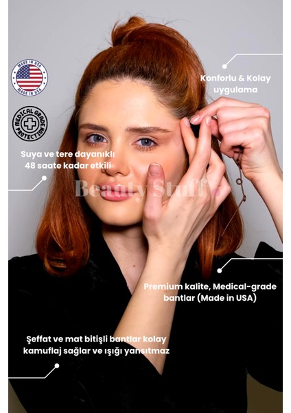 Yedek Bant Lift 'em Up Yüz & Göz Gerdirme Bantları (24 Adet Yüz Germe Bant) (Made In Usa)