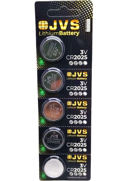 Jvs CR2025 3V Para Pili 5li Kart