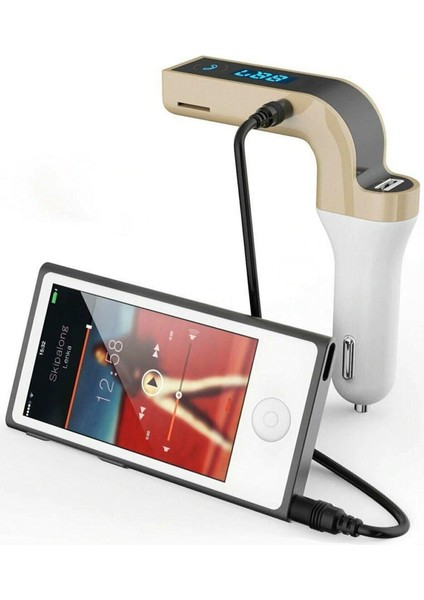 Universal Tüm Araçlara Uyumlu Bluetooth Müzik Kiti Fm Transmitter Araç Çakmaklık Şarj
